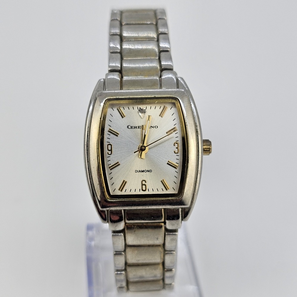 VTG Cerentino Women's Watch 25MM Gray Dial Gray Bracelet‎ Bands 6.5" New Battery